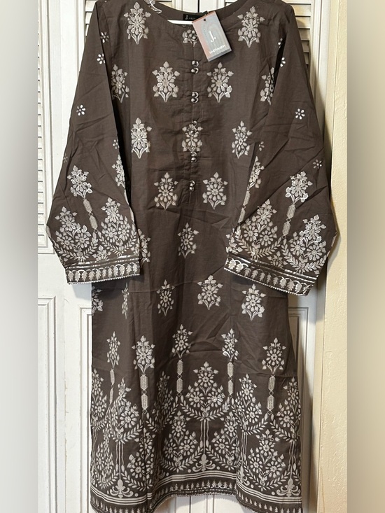 Junaid Jamshed Other - Pakistani Grey&silver Block Printed 3 pc Suit for Women in Size 16 by J.Pret
